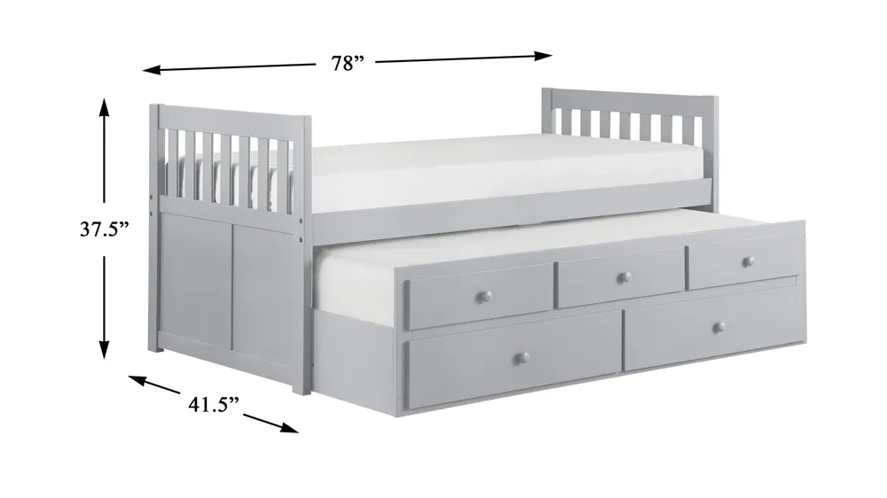 Belisar Trundle Bed w/ Storage Dimensions