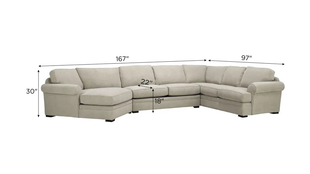 Grady 3-pc. Sectional Dimensions