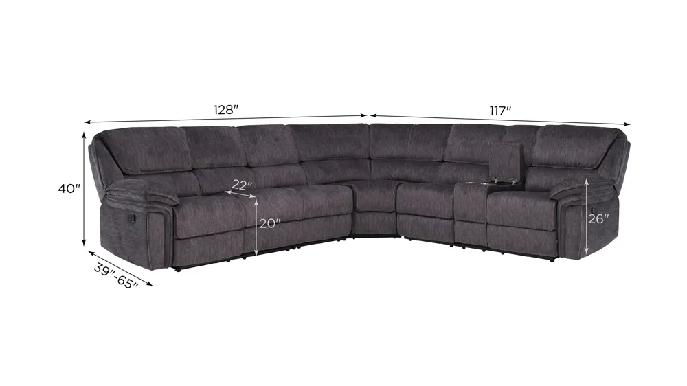Portman 4-pc. Reclining Sectional Dimensions