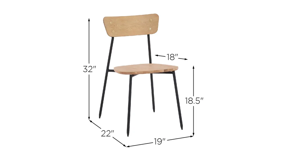 Colton Dining Chair- Set of 2 Dimensions