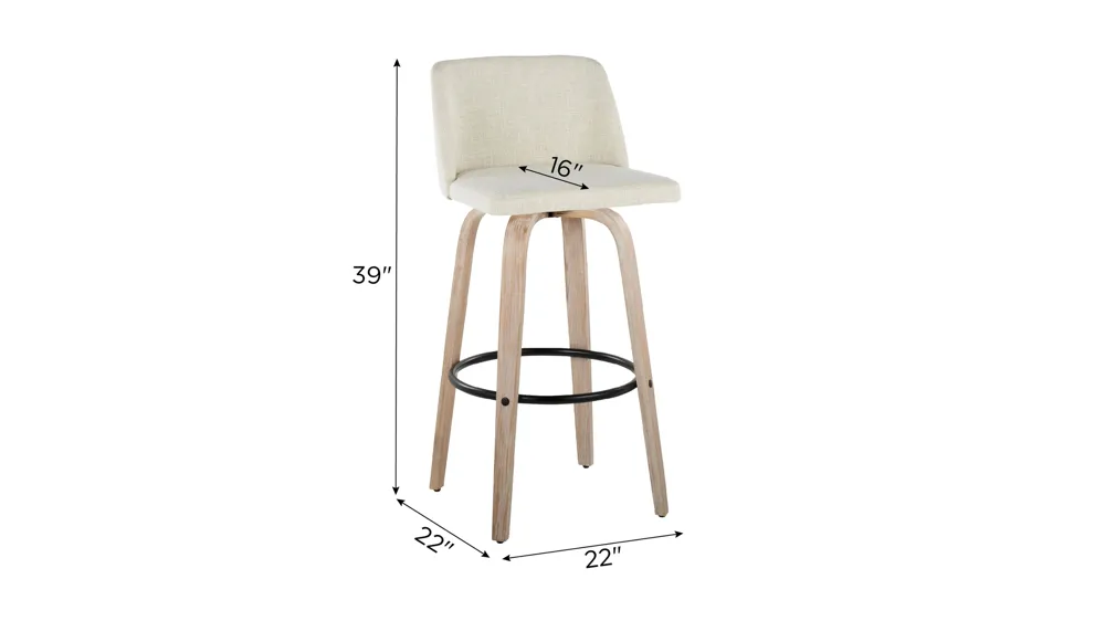 Toriano Barstool - Set of 2 Dimensions