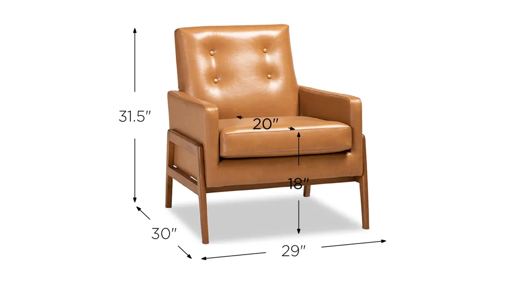 Perris Wood Lounge Chair Dimensions