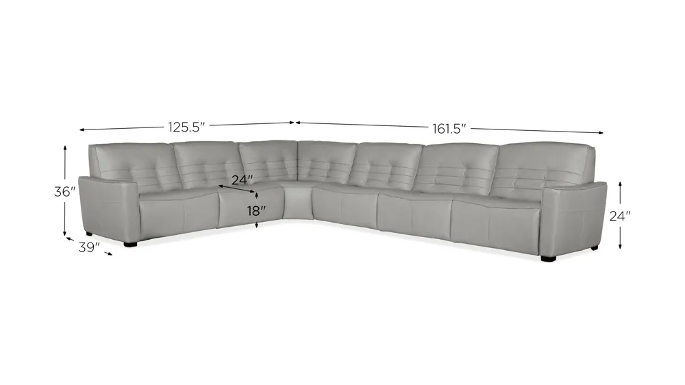 Reaux 6-pc. Power Reclining Sectional Dimensions