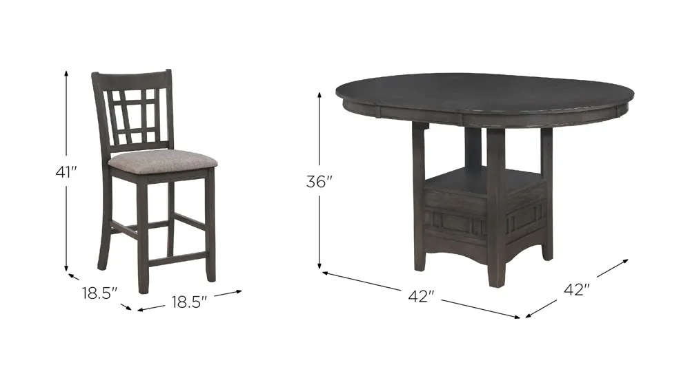 Hartwell 5-pc. Counter-Height Dining Set Dimensions