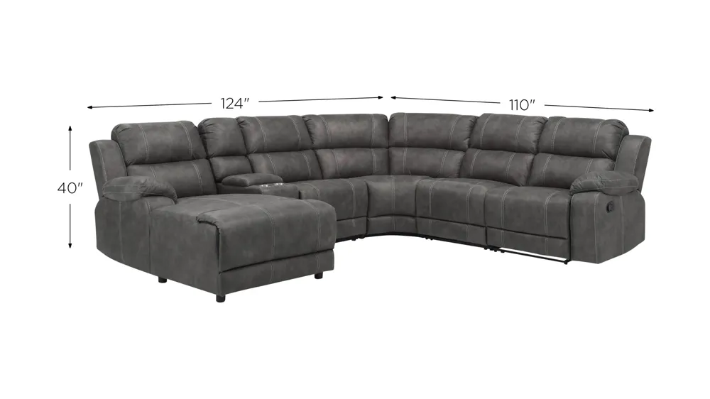 Kerridon 6-pc. Reclining Sectional Dimensions