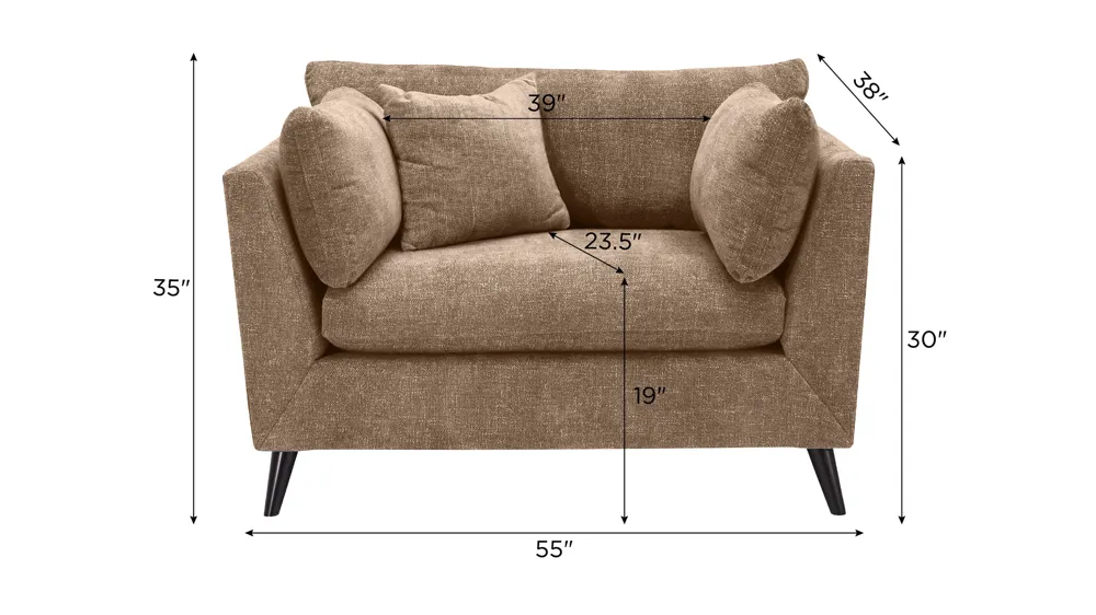 Caruso Chair and a Half Dimensions