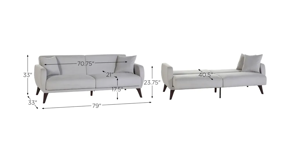 Lugano Sleeper Sofa with Storage Dimensions