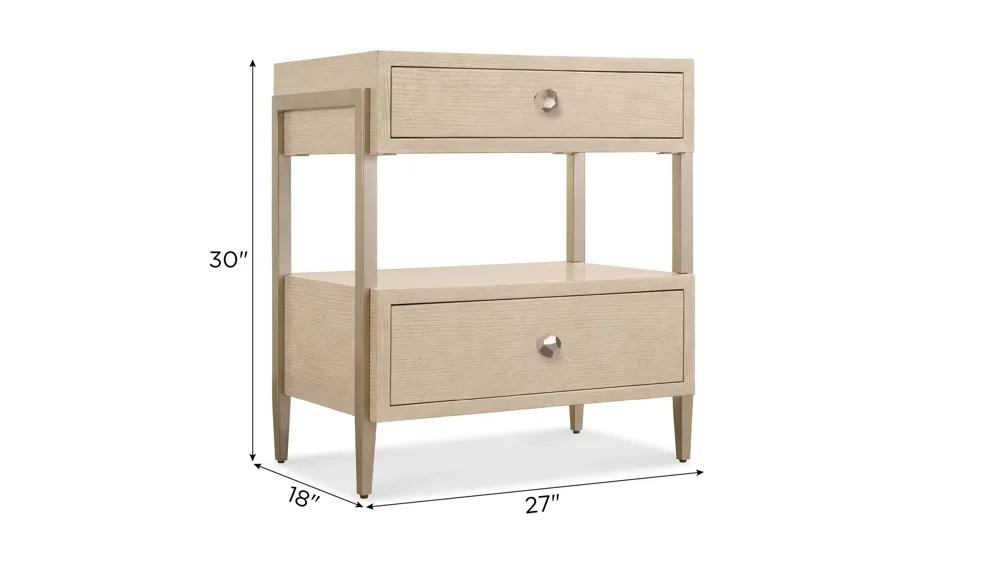 Westwood Two-Drawer Nightstand Dimensions