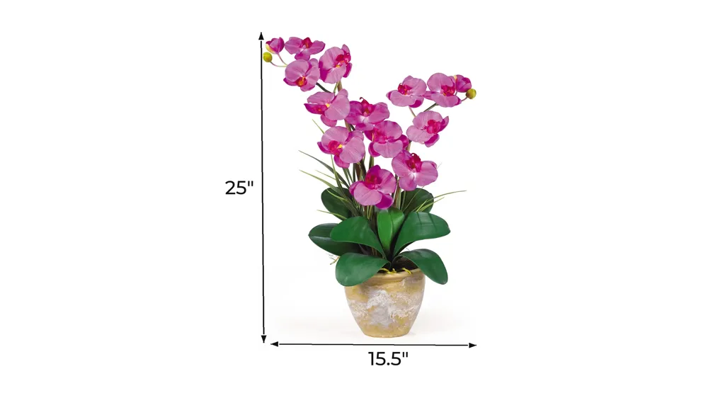 Double Phalaenopsis Silk Orchid Flower Artificial Arrangement Dimensions