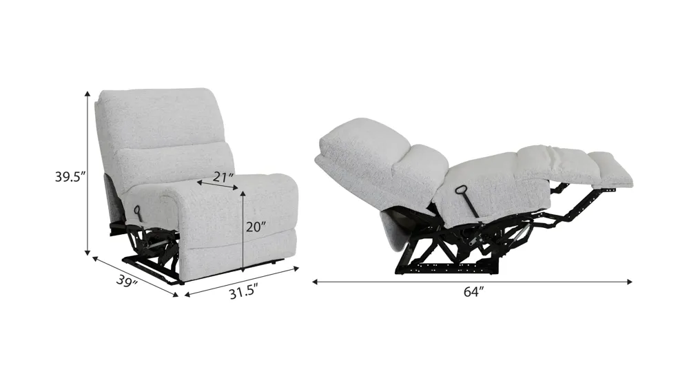 Miller Armless Manual Recliner Dimensions