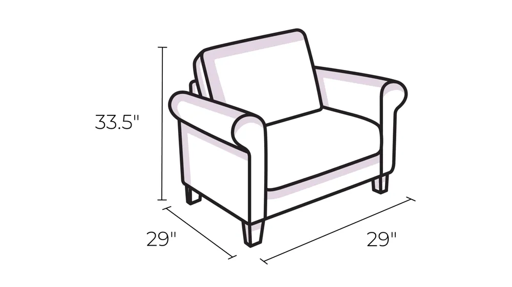 Roald Sofa Accent Chair Dimensions