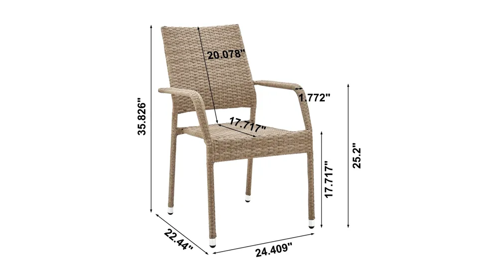 Genoa Patio Dining Armchair Dimensions