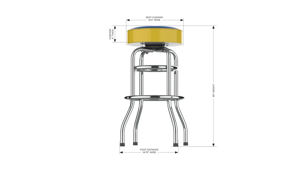 NHL Backless Swivel Bar Stool Dimensions