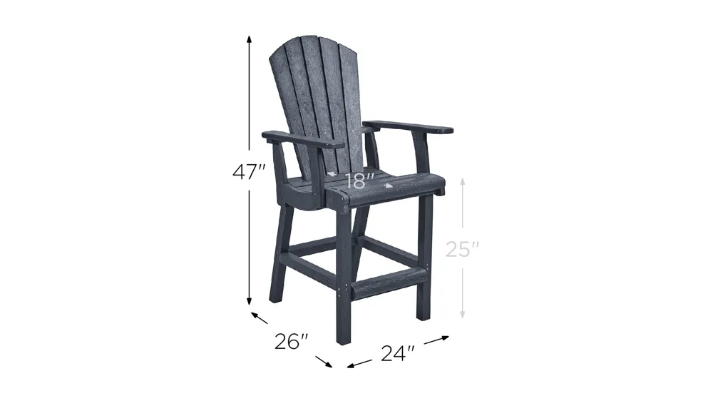 Generation Recycled Outdoor Counter Height Arm Chair Dimensions