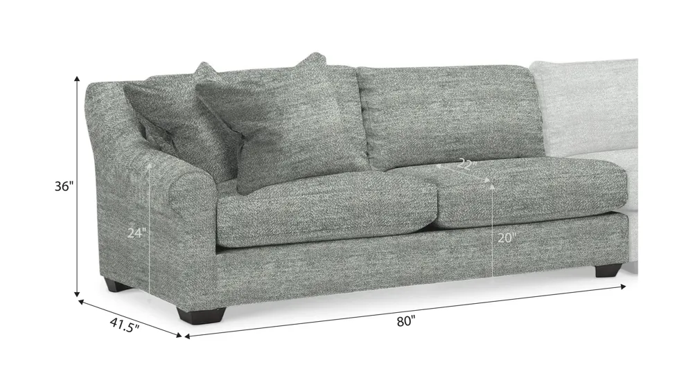 Thatcher Left Arm Facing Loveseat Dimensions