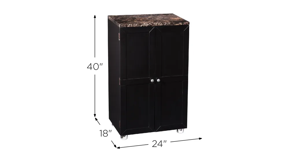 Cochrane Black Contemporary Bar Cabinet Dimensions