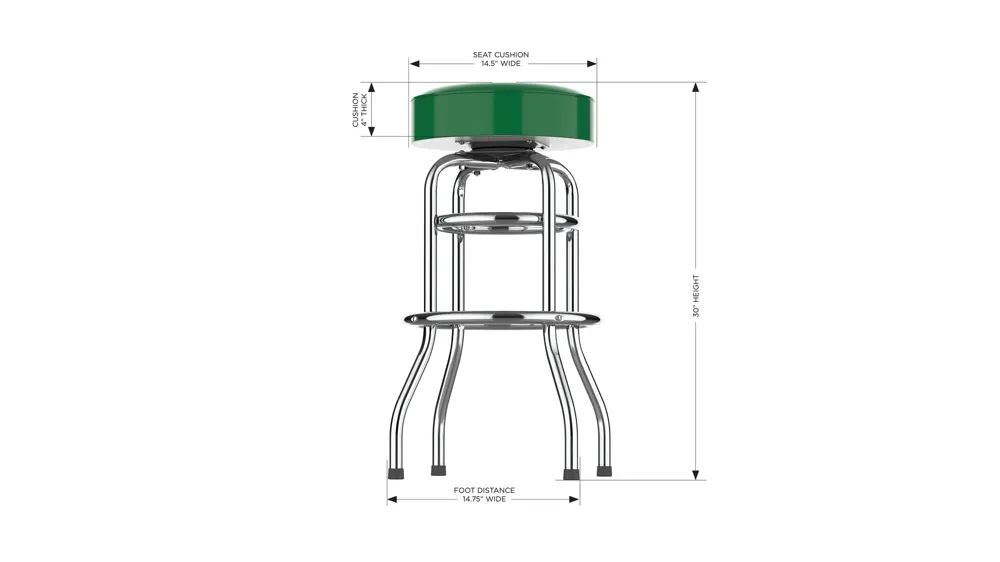 NFL Backless Swivel Bar Stool Dimensions