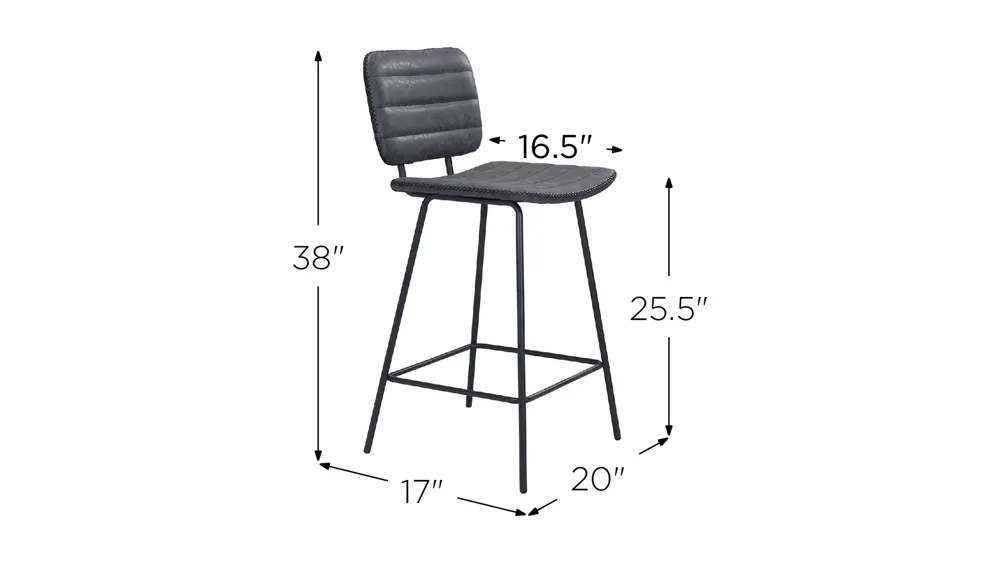 Boston Counter-Height Stool:  Set of 2 Dimensions