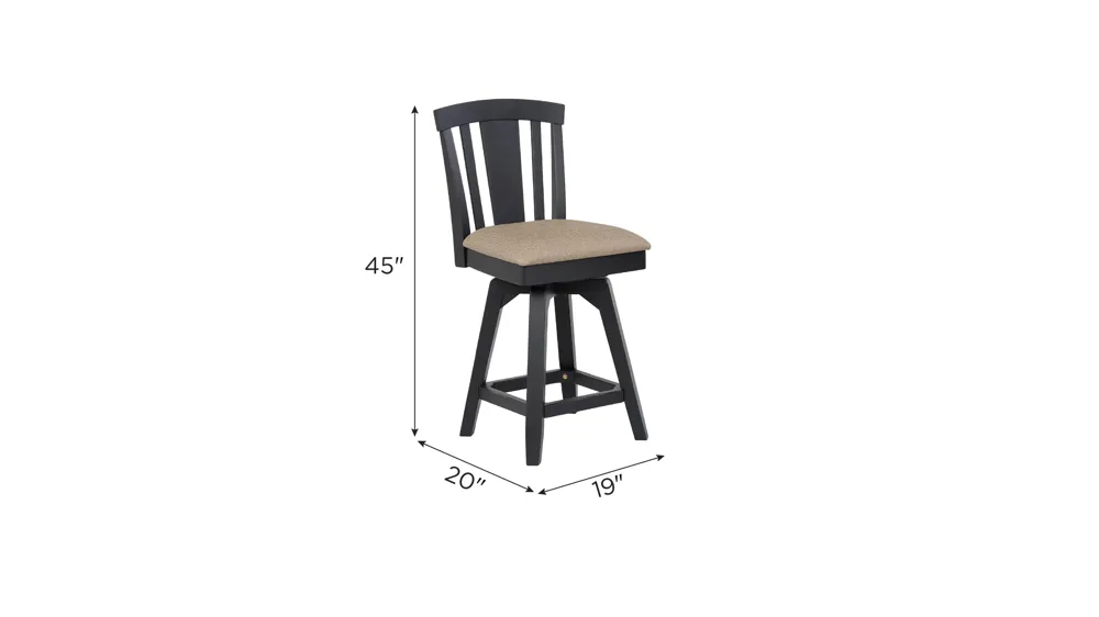 Autumn Winds Swivel Barstool - Set of 2 Dimensions