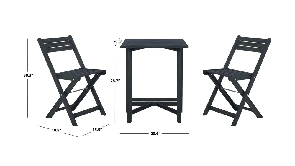 Skylar 3-pc. Outdoor Cabinet Dining Set Dimensions