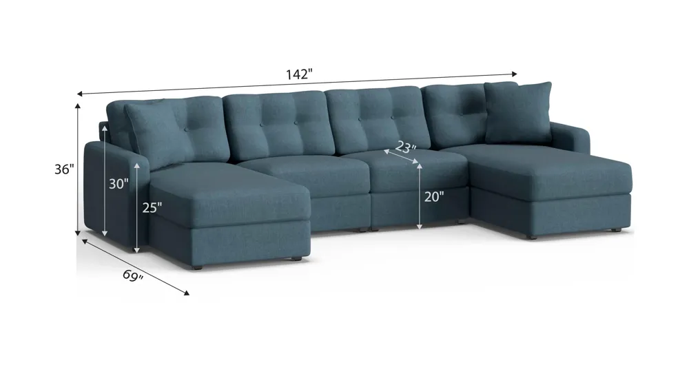 ModularOne 4-pc. Sectional Dimensions