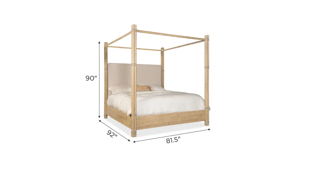 Retreat Pole Rattan Poster Bed w/Canopy Dimensions