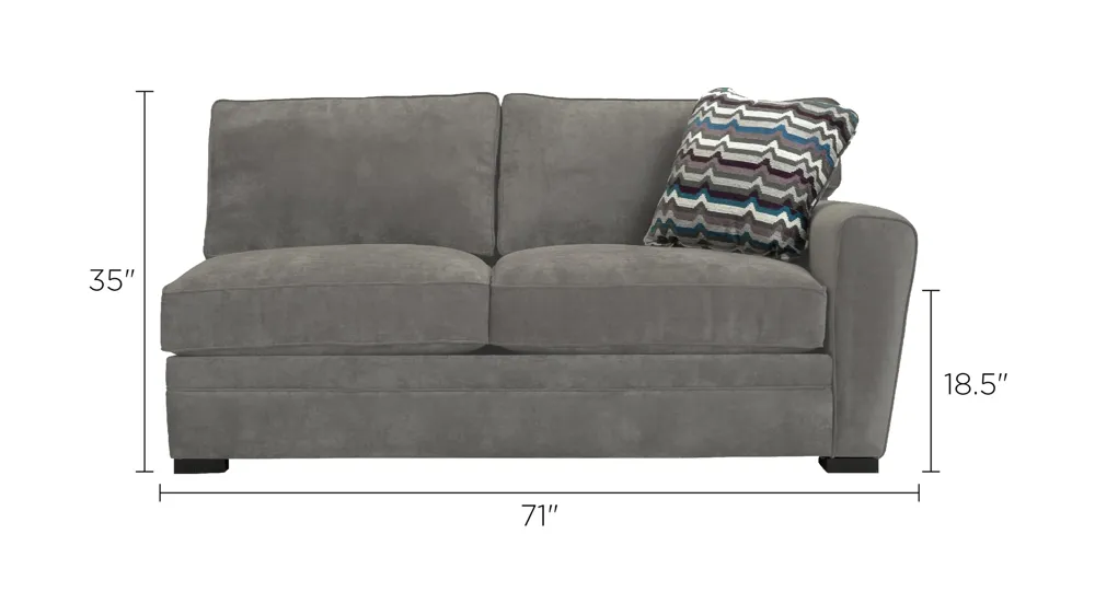 Artemis II Right Arm Facing Full Sleeper w/ Memory Foam Mattress Dimensions