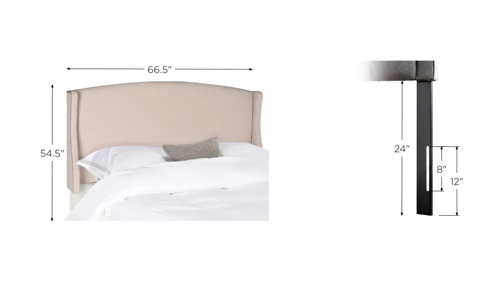 Austin Winged Upholstered Headboard Dimensions