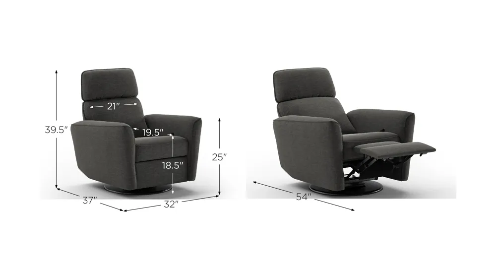 Welted Manual Recliner Dimensions