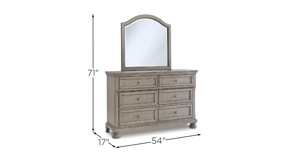 Lettner Dresser and Mirror Dimensions