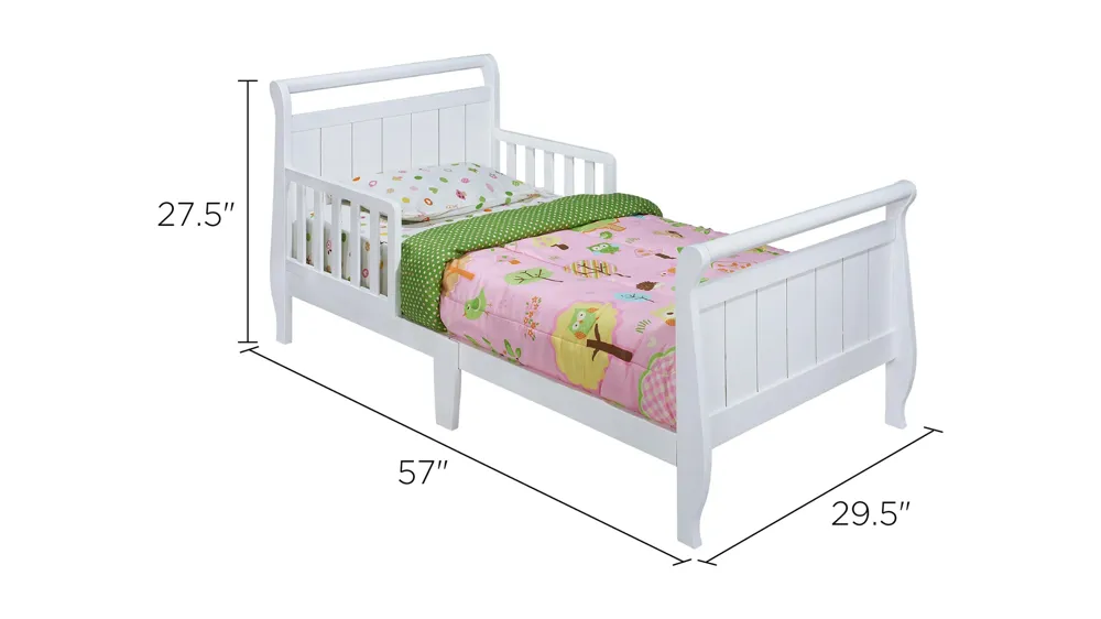 Nyla Sleigh Toddler Bed by Delta Children Dimensions