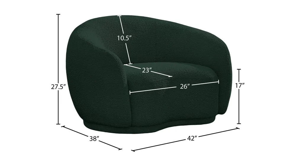 Hyde Boucle Fabric Chair Dimensions