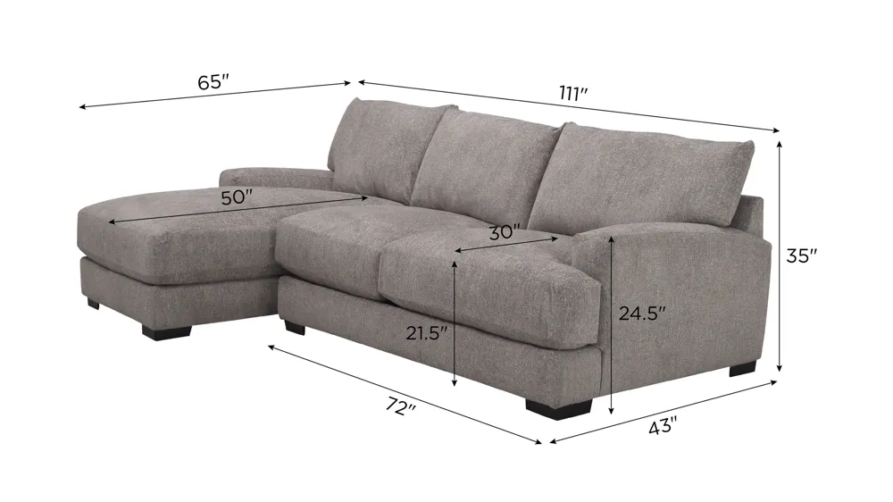 Carter 2-pc. Sectional Dimensions