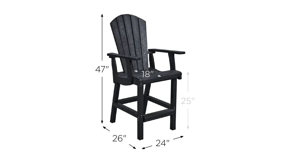 Generation Recycled Outdoor Counter Height Arm Chair Dimensions