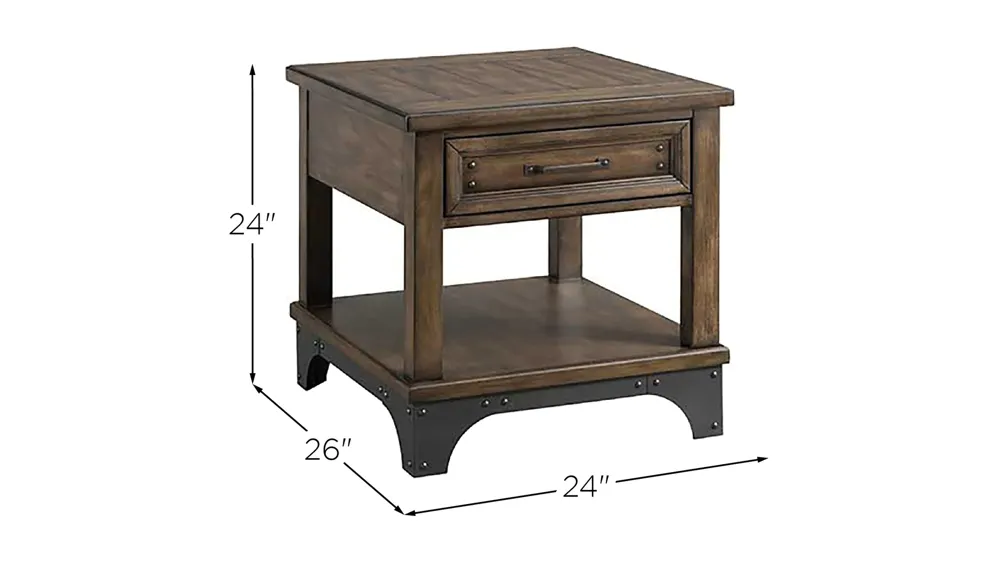 Whiskey River End Table Dimensions
