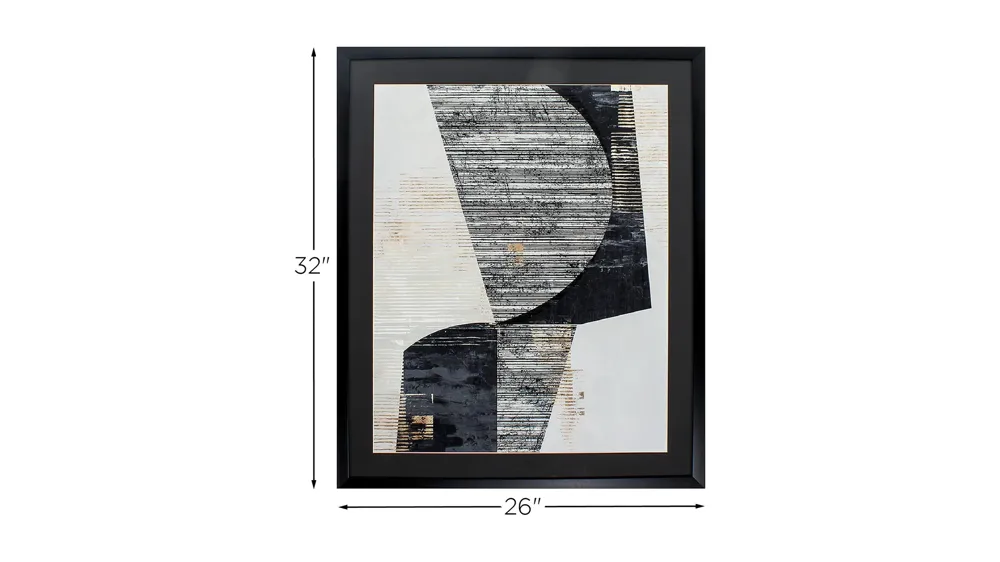 Black and Gold Lines II Wall Art Dimensions