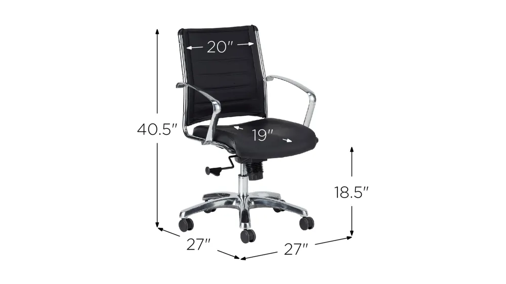 Europa Office Chair with Wide Seat Dimensions