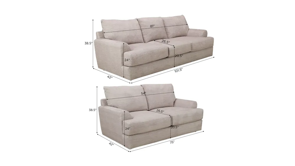 Joel Living Room Set Dimensions