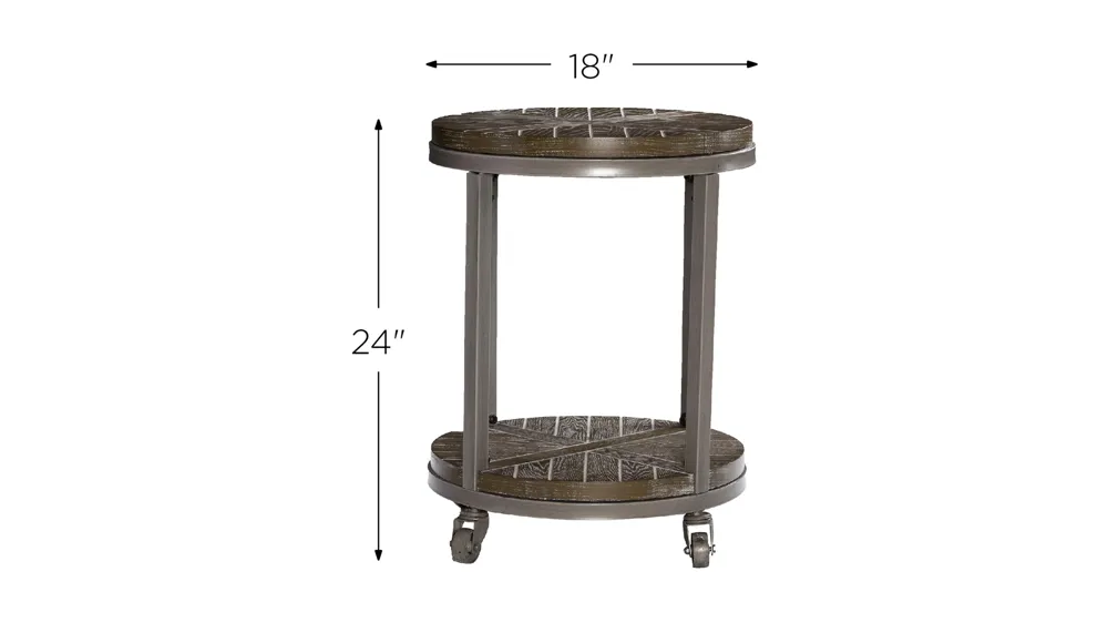 Taylor Urban Industrial Round End Table Dimensions