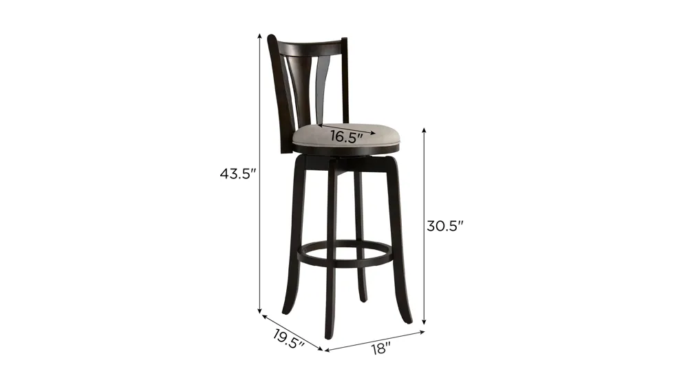 Winslow Swivel Barstool Dimensions
