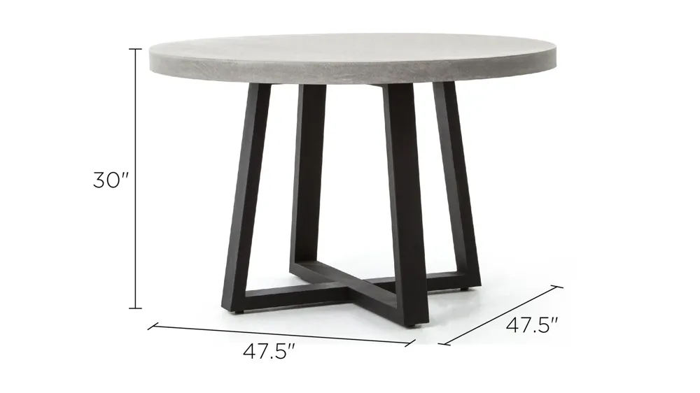 Blithe Round Outdoor Dining Table Dimensions