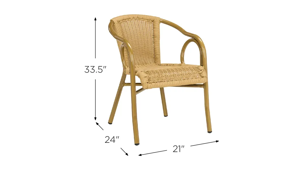 Ransin Outdoor Arm Chair - Set of 2 Dimensions