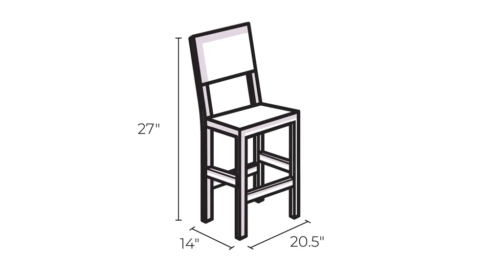 Eco Ridge Terra Counter Height Stools Dimensions