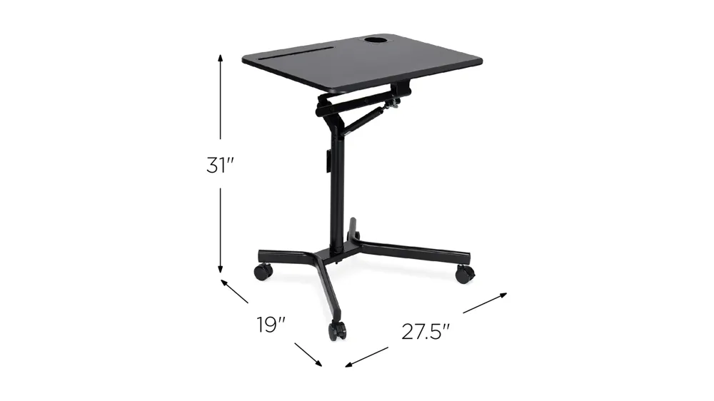 Riddick Adjustable Mobile Desk Dimensions
