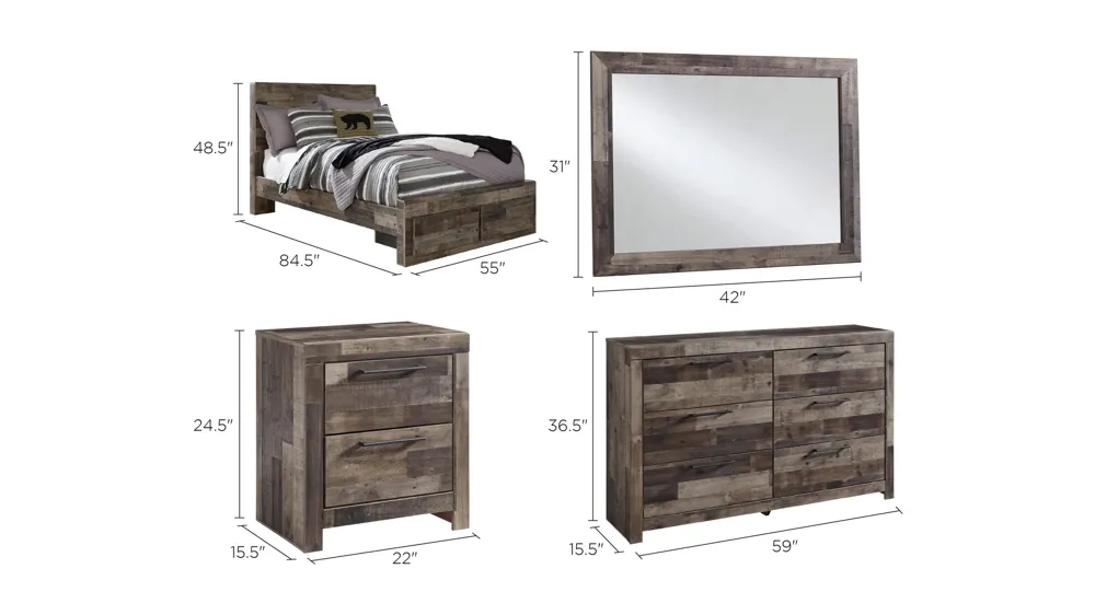 Ainsworth 4-pc. Bedroom Set Dimensions