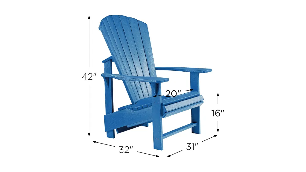 Generation Recycled Outdoor Upright Adirondack Chair Dimensions