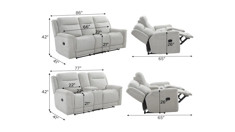 Bristol Living Room Set Dimensions