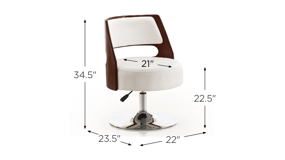Salon Adjustable Height Swivel Accent Chair (Set of 2) Dimensions