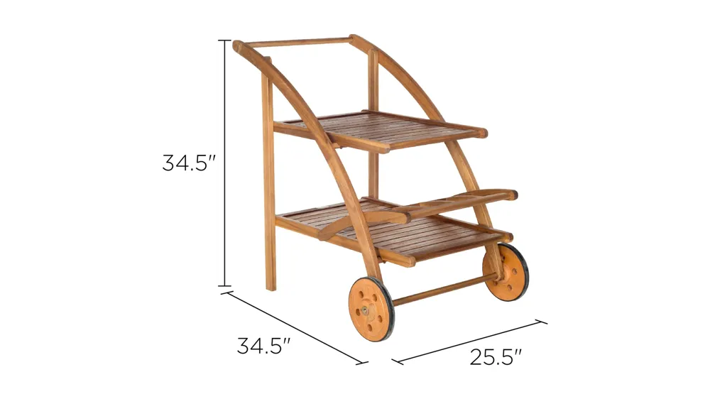 Lodi Outdoor Serving Cart Dimensions