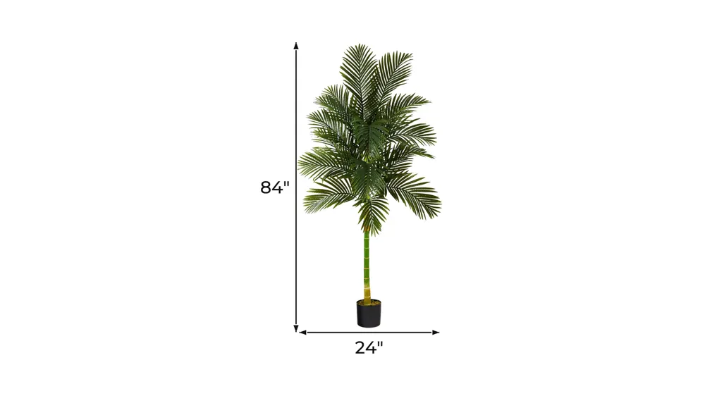 7ft. Golden Cane Artificial Palm Tree Dimensions